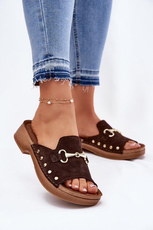 Dámské Zamszové Pantofle Inblu TF0002KU Hnědé