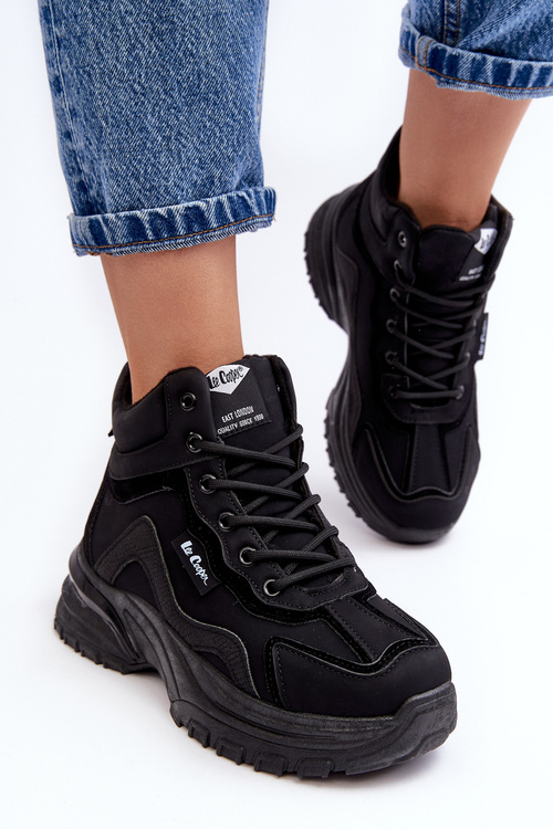 Čižmy izolované ženské šnurovacie topánky Lee Cooper LCJ-23-44-1976L Black