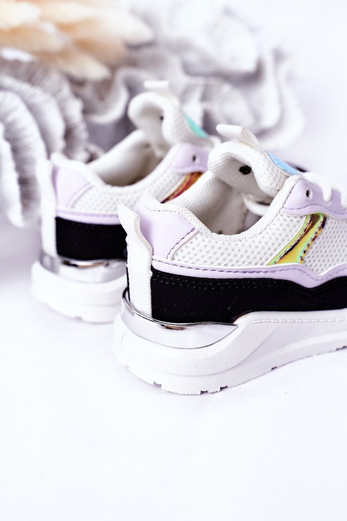 Detské športové topánky tenisky čierna a fialová hra