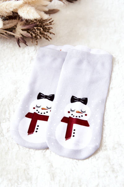 Foot Socks, Gray Snowman