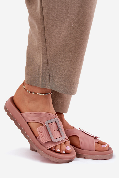 Voňavé dámské pantofle s ozdobnou sponou ZAXY RR285077 špinavě růžová