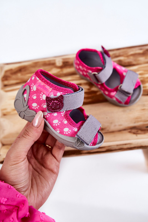 Sandals Papcie Befado na suchý zips 242p108 ružová