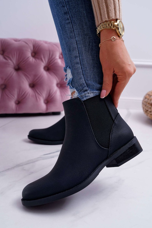Dámske topánky Jodhpur Ploché päty Black Barski 18-75
