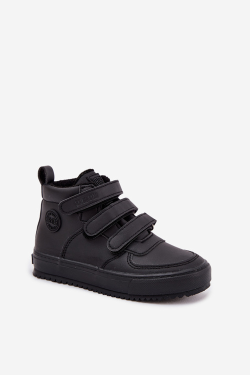 Zateplené boty sneakers pro děti na suchý zip Big Star SS374070 Černé