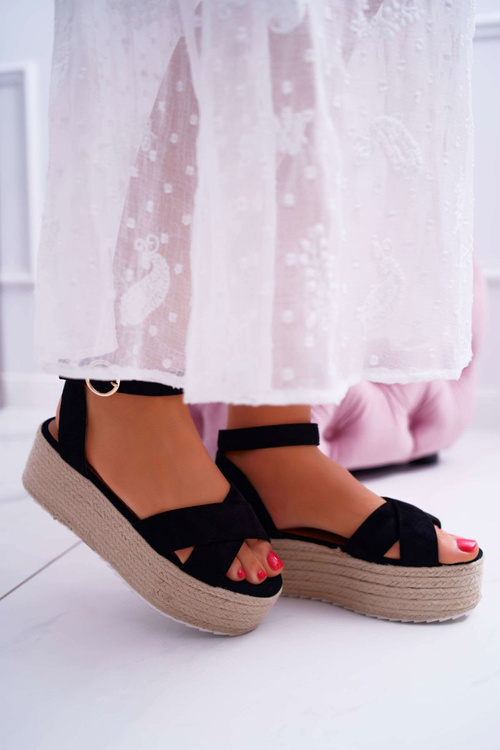 Dámske sandále na bielizni Dafostre Linen Platform