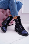 Dámske kožené topánky Maciejka Navy Blue 04184-17/00-3