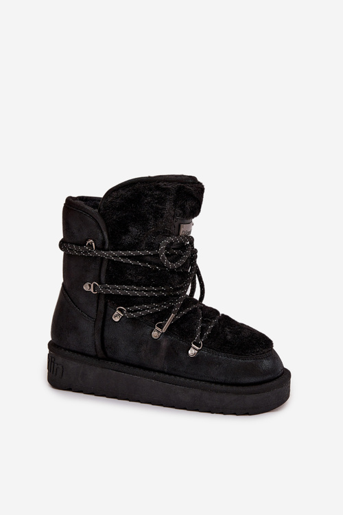 Dámské sněhule na platformě s kožešinou D.Franklin DFSH37005 Černé