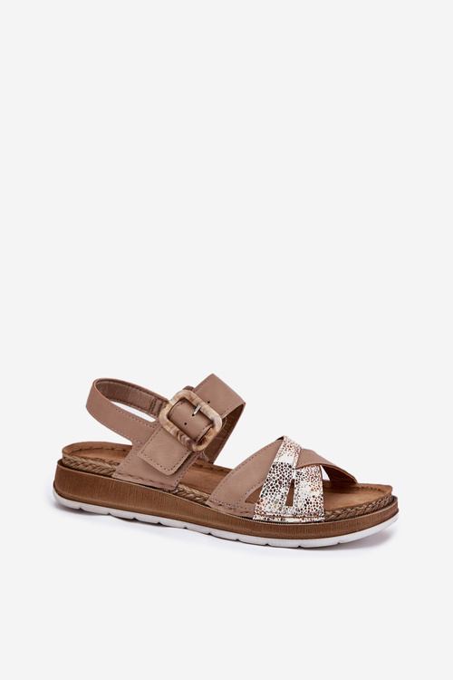 Dámske Sandále S Prackou Béžové Inblu GS000056