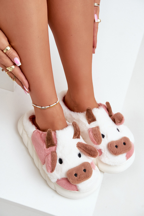 Hrejivé papuče kravy dámske ružové Remiola