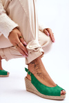 Semišové sandále pre zelené kliny Elsie