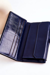 Nereva Navy Blue Leather peňaženky pre námorný magnet Nereva