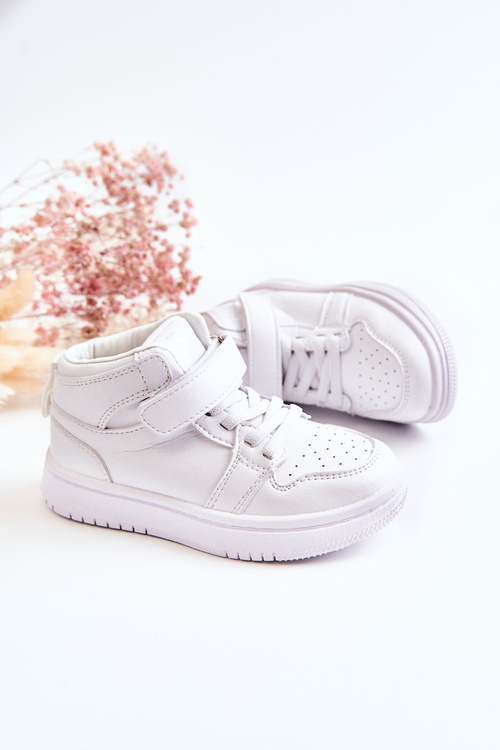 Dětské vysoké sportovní boty bílé Berty