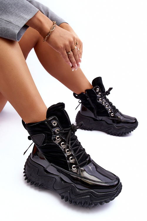 Ocieplane Botky Na Masivní Platformě Černé Lanleh