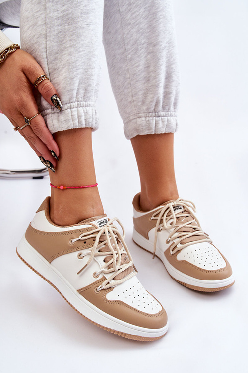 Dámska klasická dvojosúvacia športová topánka Jella White-Beige