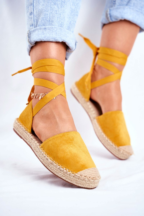 Dámské Espadrilky Šněrované Žluté Bonjour