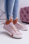 Dámske krížové džínsy ružové tenisky DD2R4058