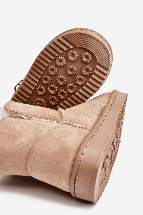 Dětské nazouvací zateplené sněhule Béžove Catellie