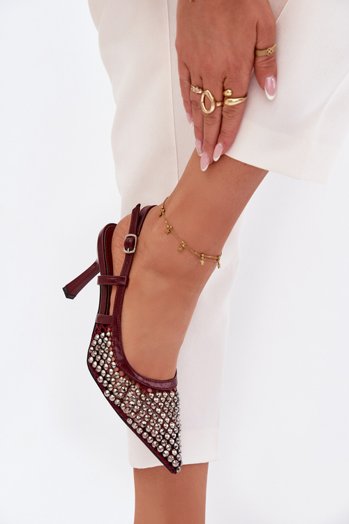 Lodičky s klipsami Bordové Selinna