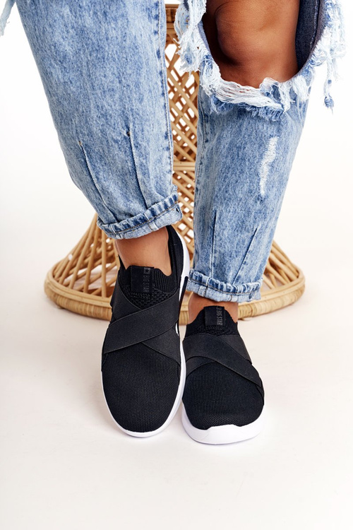 Dámske športové topánky Slip-On Pamäťový penový systém Big Star FF274890 Čierna