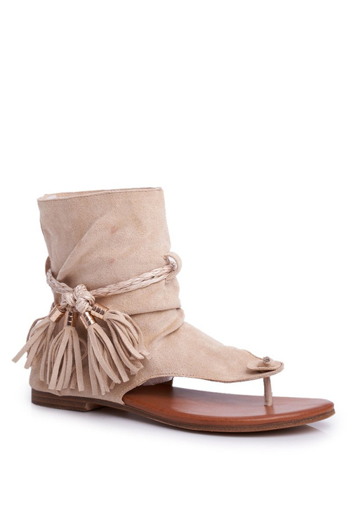 Dámske sandále Flip -flops s horným béžovým SL1011 Madrit