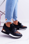 Sportovní dámské černé boty Leopard Elanco
