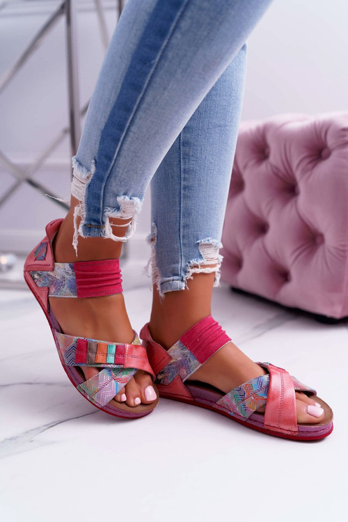 Kožené sandále s Maciejka welt 03375 ružová