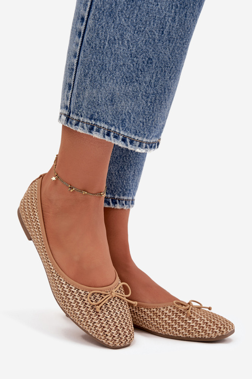 Baleríny s pletenkou a mašličkou Camel Belirra