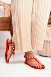 Dámske gumové sandále Red Flip -flops Denise Pearls
