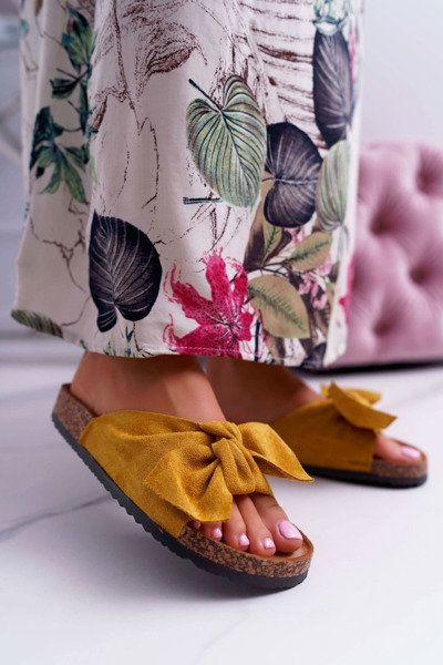 Žlté žlté knock -knock -flops dámske