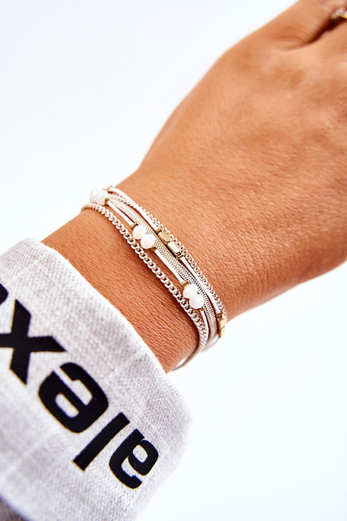 Dámsky náramok nastaviteľný bielymi kryštálmi