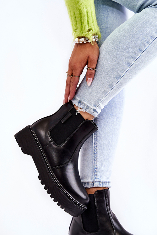 Teplé nazouvací boty Big Star II274101 Černá