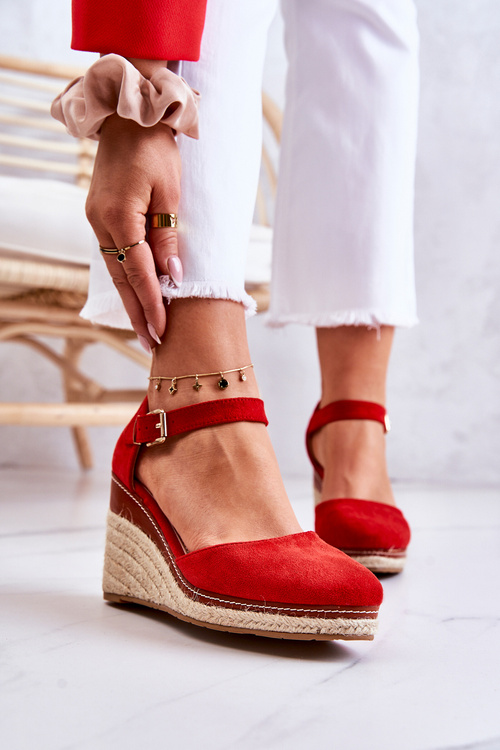 Dámské Espadrilky Na Klínu Červené Tamarill 