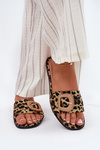 Platte Dámske Sandále S Dekoratívnou Prackou Leopard Clariola