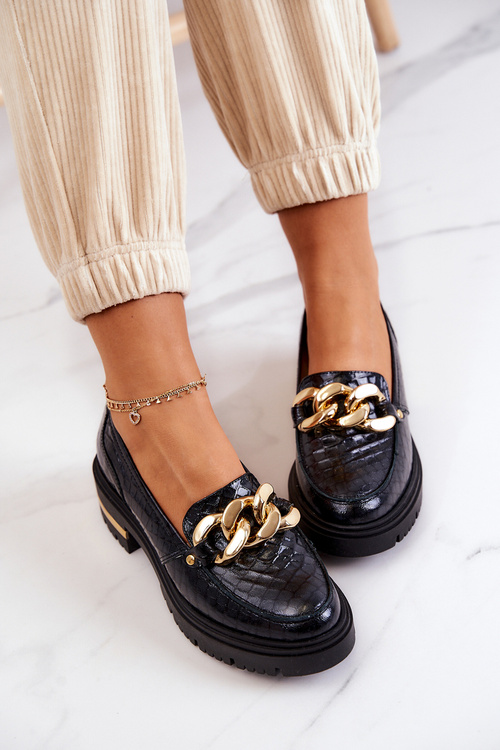 Dámské mokasíny Kožené mokasíny Black Mollie