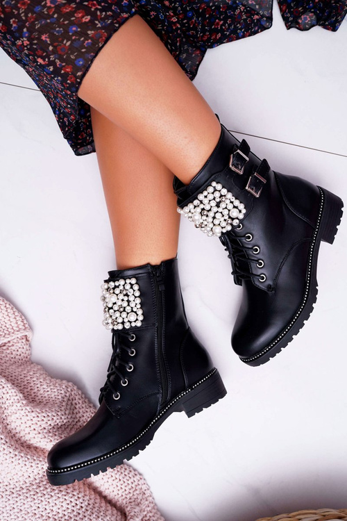 Dámska plochá vojenská päta Čierny bemmer