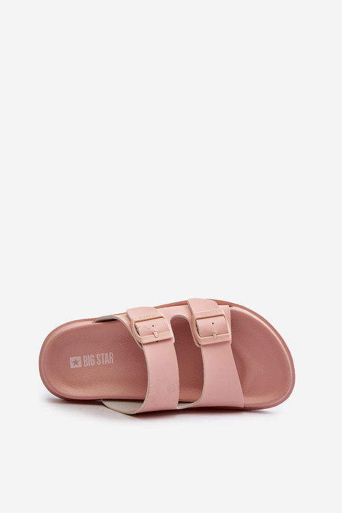 Lehké dámské pěnové pantofle s přezkami Big Star NN274A753 růžové