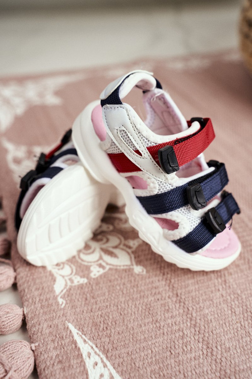 Detské suchý sandál pre dievčatá biele ružové fima