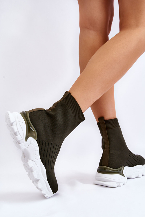 Dámska vysoká ponožková športová topánky zelená jovie