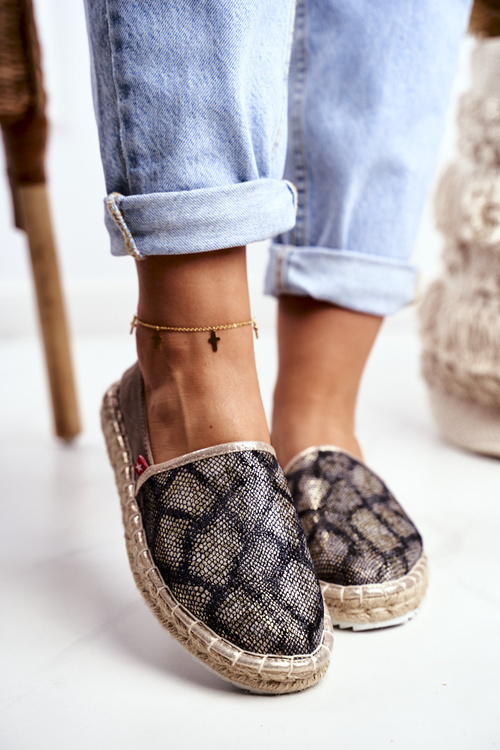 Ženské espadrilles prepletené Brown Sole Big Star FF274A515