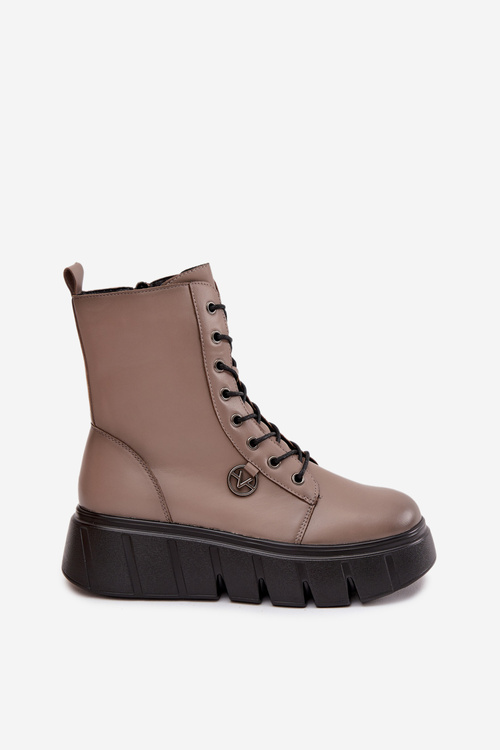 Dámské workery na platformě s vyhříváním Vinceza 58588 tmavě béžové