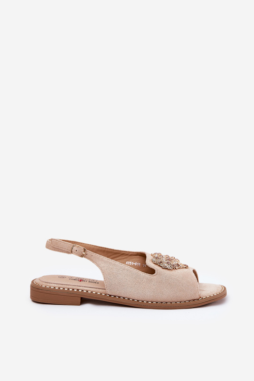 Dámske Sandále S Ozdobným Srdcom S.Barski KV27-018 Béžové