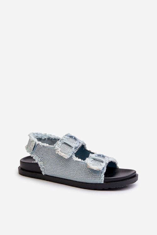 Dámské džínové zdobené sandály modré Irmale