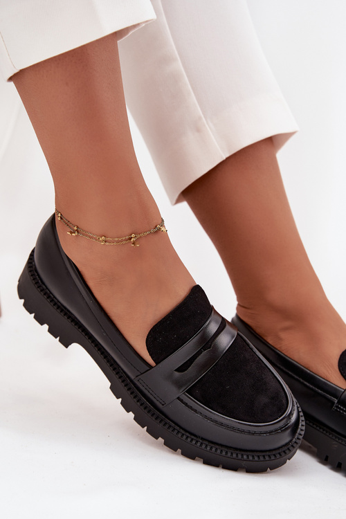 Dámské mokasiny z eko kůže černé Cailen