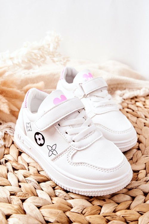 Detské športové športové suchý zips a ružové topánky na suchý zips