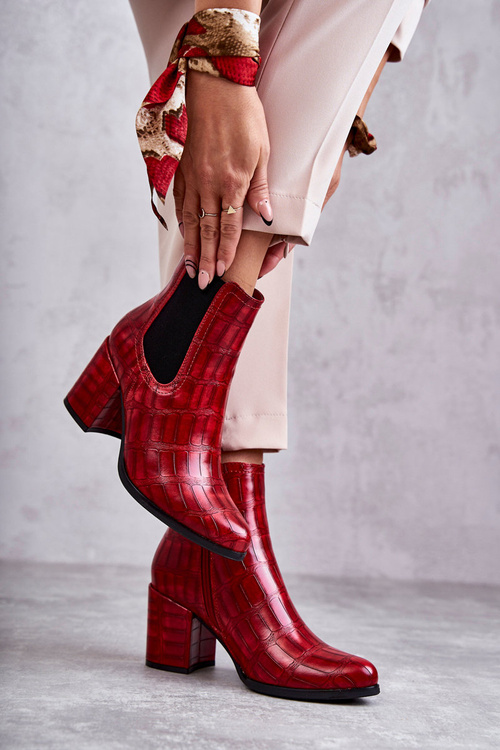 LA.Fi kožené topánky 260038r-xc červené topánky