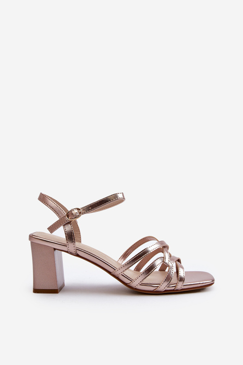 Dámske sandále na opätku Sergio Leone SK065 Zlaté