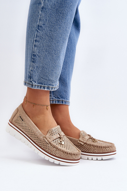 Dámske priehľadné mokasíny so zlatými detailmi Twista