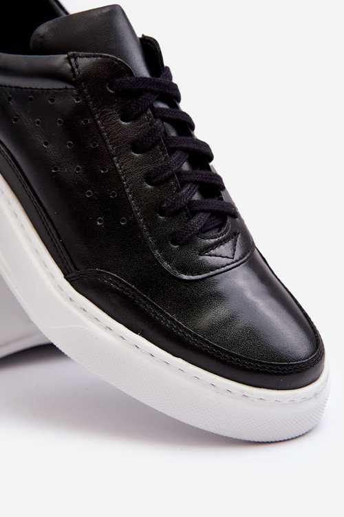 Pánské kožené sportovní boty Zazoo 1544 černé
