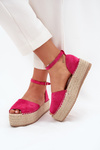 Dámske espadrilky na platforme s pletením fuchsie Selise
