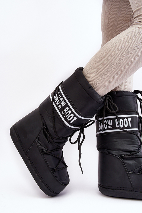 Dámske vysoké snehové topánky čierna venila
